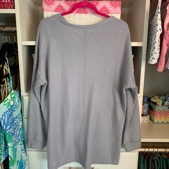 nwt blue waffle textured shirt - Picture 3 of 3